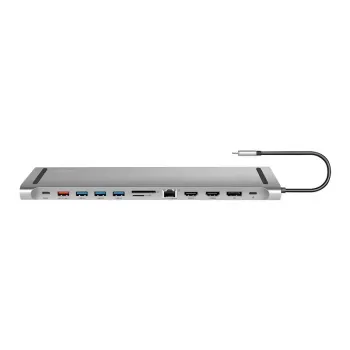 USB 3.2 dokavimo stotelė USB-C, 12 prievadų, PD
