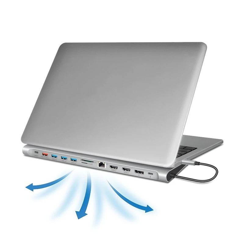 USB 3.2 dokavimo stotelė USB-C, 12 prievadų, PD