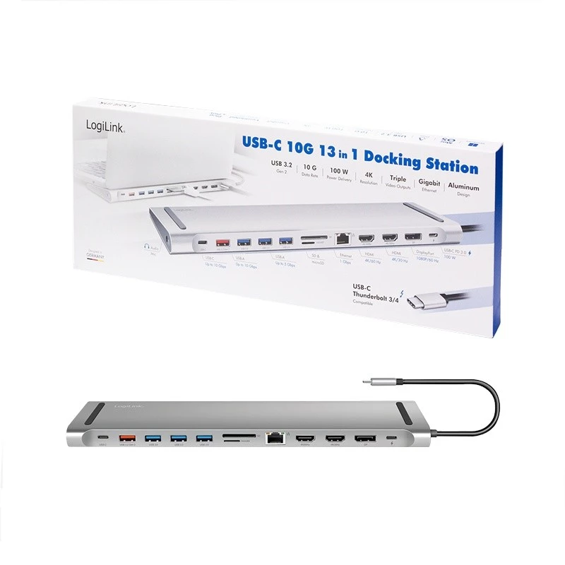 USB 3.2 dokavimo stotelė USB-C, 12 prievadų, PD