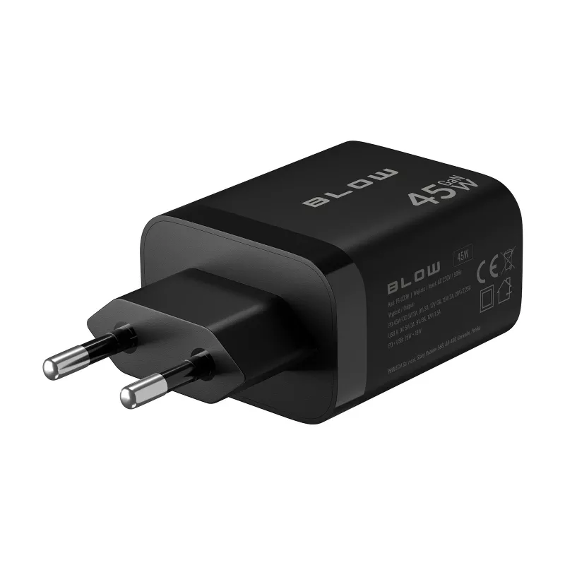 Sieninis įkroviklis USB-A USB-C PD 45W + laidas