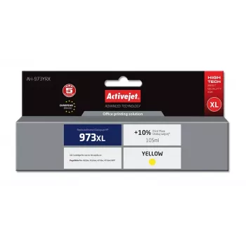 Activejet AH-973YRX rašalas (HP 973XL F6T83AE pakaitalas; Premium; 105 ml; geltona)