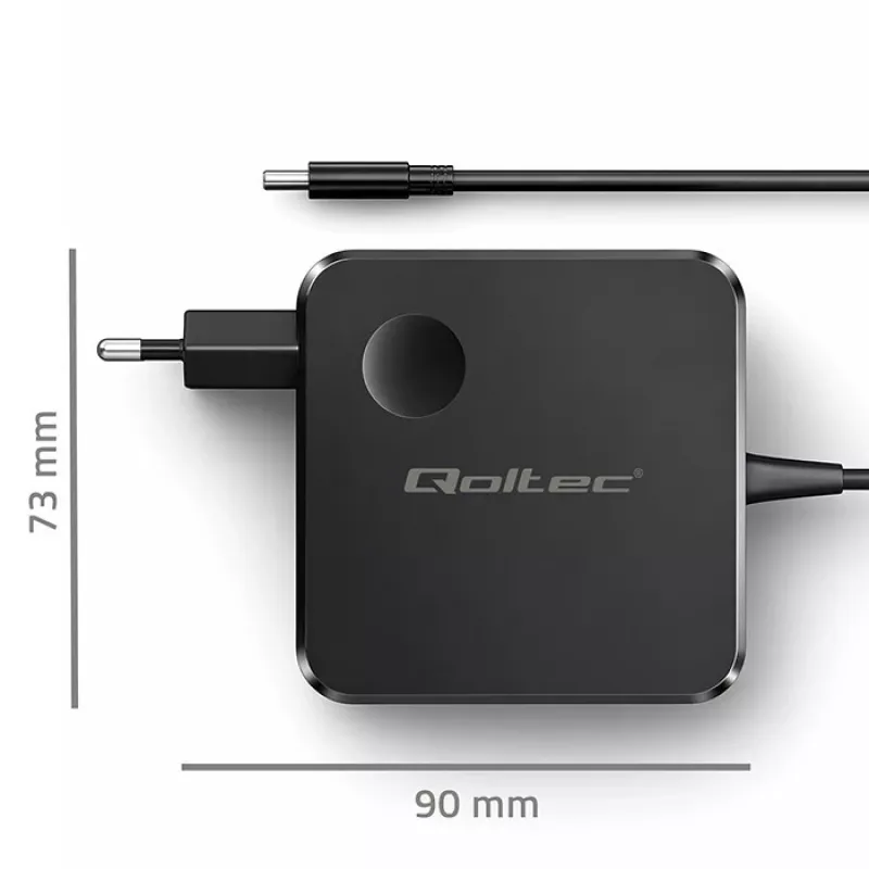 Qoltec 65W GaN USB-C PD PPS įkroviklis 5V-21V 3A/3.25A