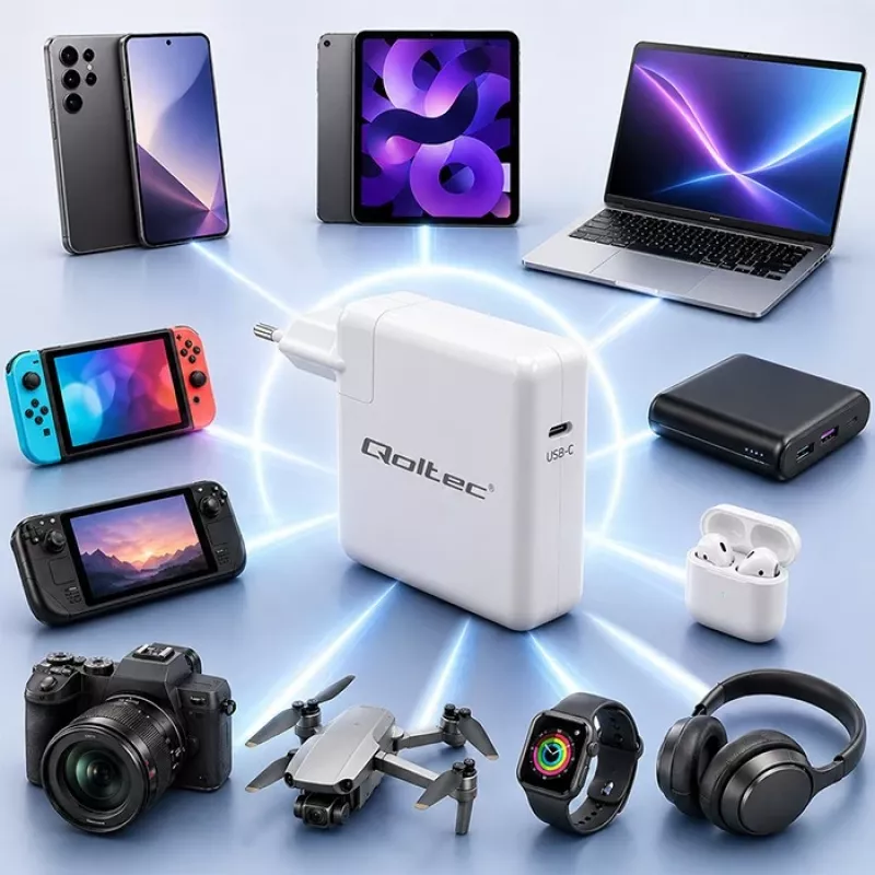 QOLTEC 96W USB-C PD greitasis įkroviklis 5V/20V 3A/4.8A