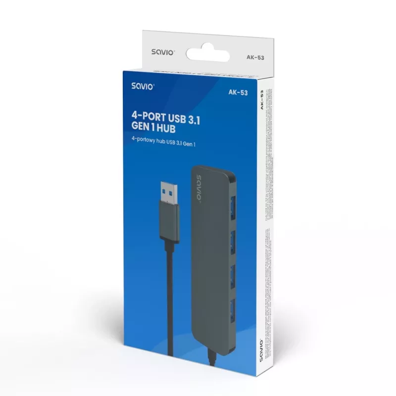 SAVIO AK-053 USB 3.1 Gen.1 4 prievadų USB šakotuvas