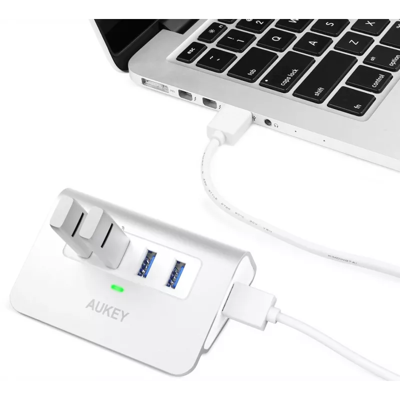 USB centrinis įrenginys AUKEY CB-H5 aliuminis | 4xUSB 3.0 | 5Gbps