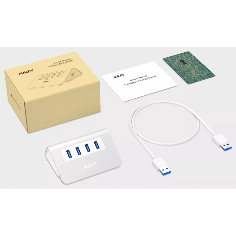 USB centrinis įrenginys AUKEY CB-H5 aliuminis | 4xUSB 3.0 | 5Gbps