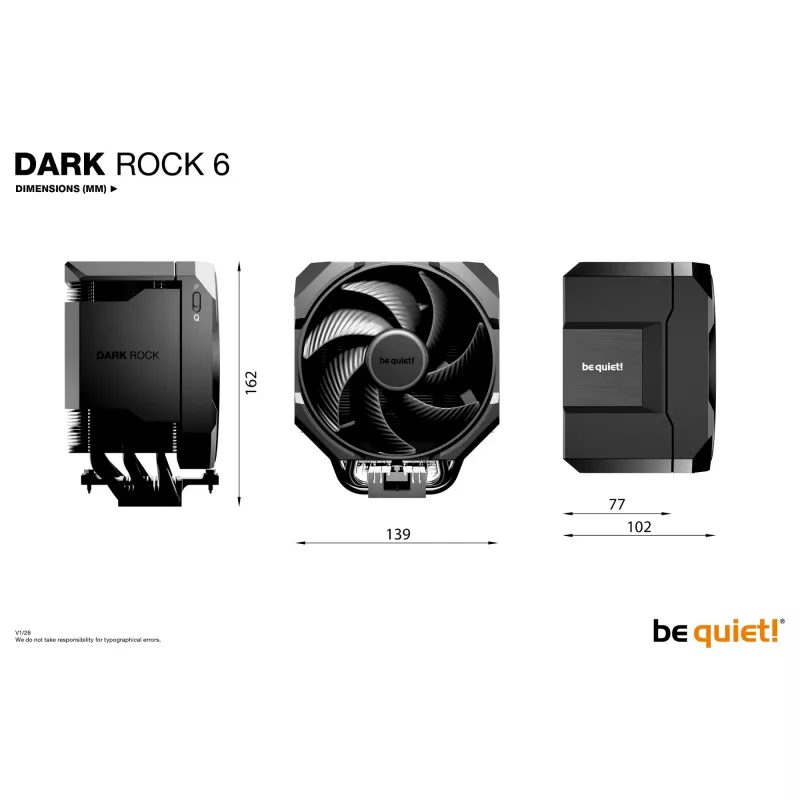 Aušintuvas be quiet! Dark Rock 6 AMD AM5/AM4 Intel 1851/1700/1200/1150/1151/1155