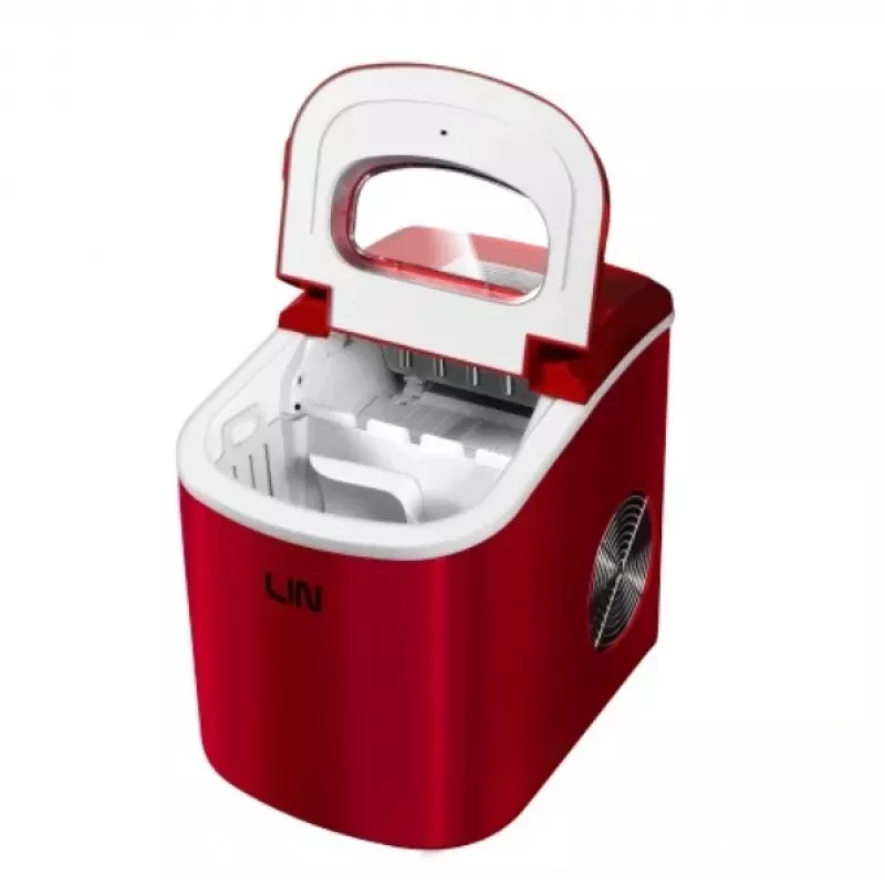 Nešiojamas ledo kubelių gaminimo aparatas LIN ICE PRO-R12 raudonas