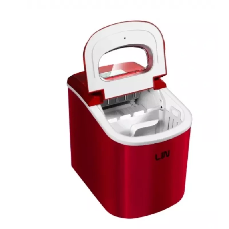 Nešiojamas ledo kubelių gaminimo aparatas LIN ICE PRO-R12 raudonas