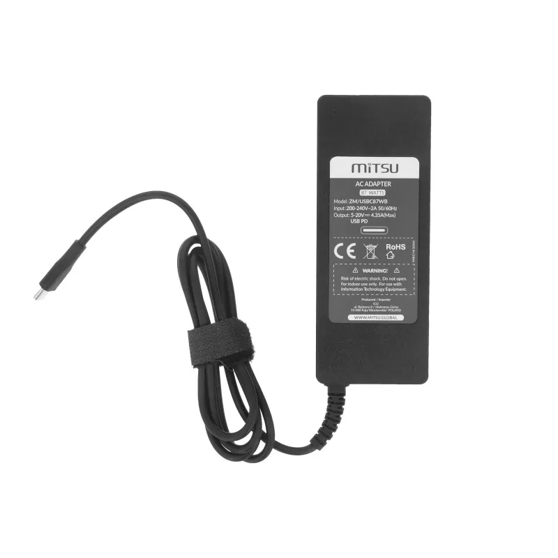 Maitinimo blokas nešiojamam kompiuteriui 87W USB-C 5V-9V-12V-15V/3A, 20V/3,25A, 20,2V/4,3A PD