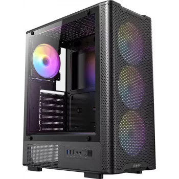 ANTEC VX-310 ARGB ATX, Micro-ATX, ITX vidutinis bokštas žaidimų kompiuterio korpusas, juodas (0-761345-10232-2)