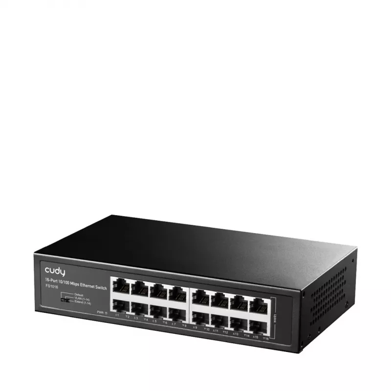 Cudy FS1016 tinklo jungiklis Fast Ethernet (10/100) Juodas