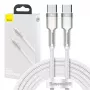 USB-C į USB-C laidas Baseus Cafule, 100W, 2m (baltas)