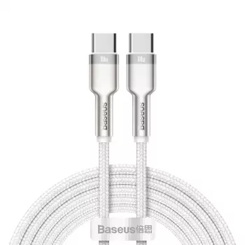 USB-C į USB-C laidas Baseus Cafule, 100W, 2m (baltas)