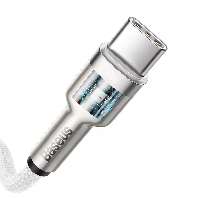 USB-C į USB-C laidas Baseus Cafule, 100W, 2m (baltas)