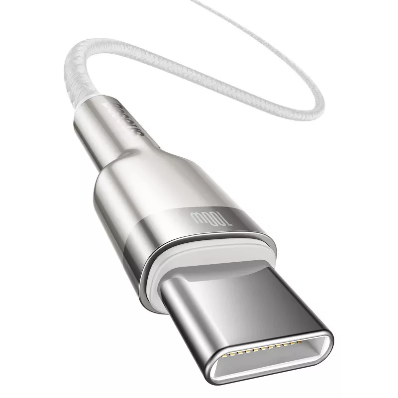 USB-C į USB-C laidas Baseus Cafule, 100W, 2m (baltas)