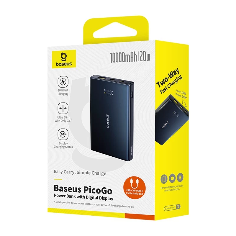 Baseus P10076801123-00 Ličio jonų polimerų power bank 10000 mAh Juoda