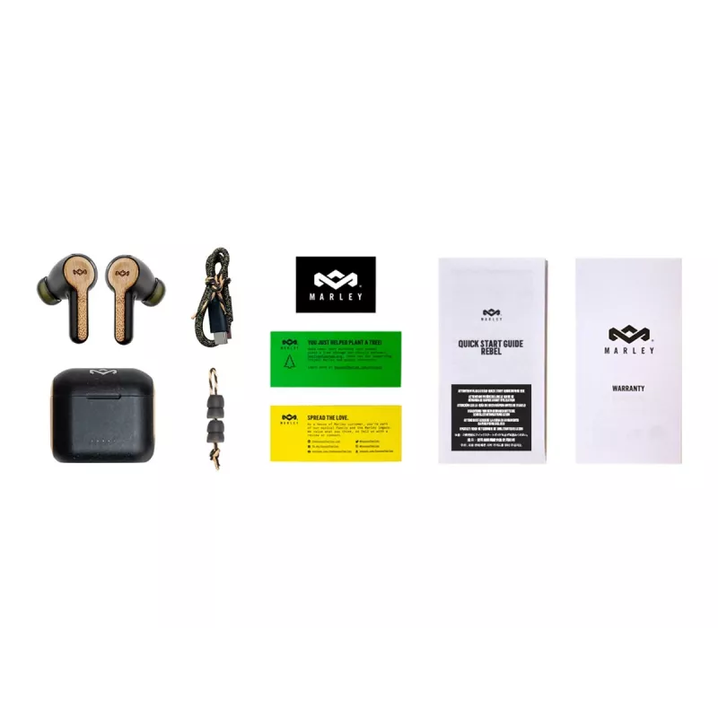 Marley Rebel True Earbuds su įmontuotu mikrofonu, į ausį, belaidžiai, Signature Black