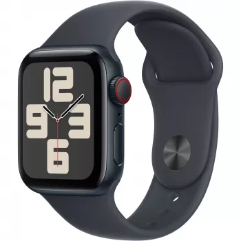APPLE Watch SE GPS + Cellular 40mm vidurnakčio aliuminio korpusas su vidurnakčio sportine juostele – S/M