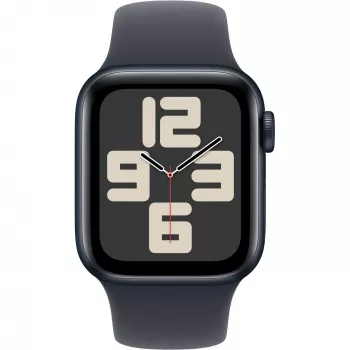 APPLE Watch SE GPS + Cellular 40mm vidurnakčio aliuminio korpusas su vidurnakčio sportine juostele – S/M