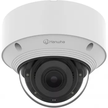 Hanwha Wisenet tinklinis kupolinis fiksuotas vaizdo stebėjimo fotoaparatas, 5 MP, 1/2.8 colio CMOS, 3.2-10 mm, H.265, AI, IR, IK10, IP66