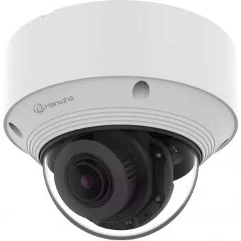 Hanwha Wisenet tinklinis kupolinis fiksuotas vaizdo stebėjimo fotoaparatas, 5 MP, 1/2.8 colio CMOS, 3.2-10 mm, H.265, AI, IR, IK10, IP66