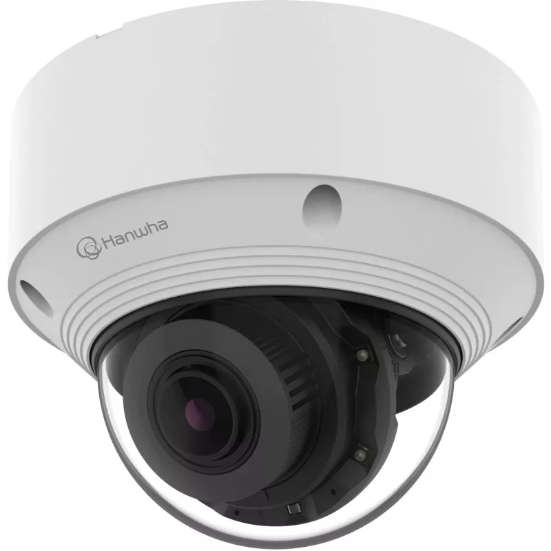 Hanwha Wisenet tinklinis kupolinis fiksuotas vaizdo stebėjimo fotoaparatas, 5 MP, 1/2.8 colio CMOS, 3.2-10 mm, H.265, AI, IR, IK10, IP66