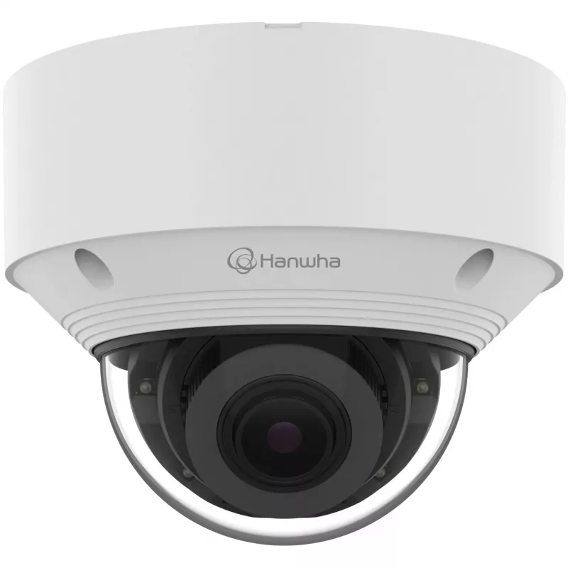 Hanwha Wisenet tinklinis kupolinis fiksuotas vaizdo stebėjimo fotoaparatas, 5 MP, 1/2.8 colio CMOS, 3.2-10 mm, H.265, AI, IR, IK10, IP66