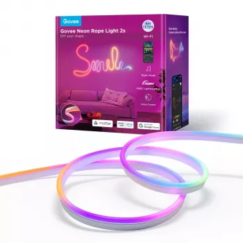 Neon Strip Light LED juosta balta, 4 metrai, juoda