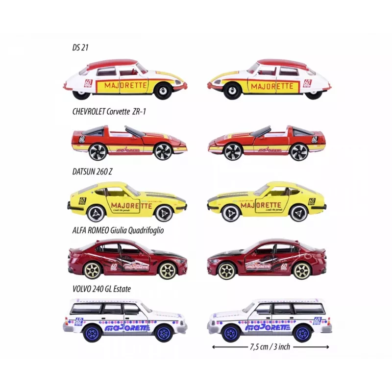Automobilių rinkinys Majorette 60-asis jubiliejus 5 vnt.