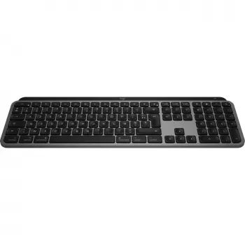 Logitech Master Series MX Keys S for Mac - Pilno dydžio klaviatūra - su apšvietimu - Belaidė - Bluetooth LE - AZERTY - Prancūziška - Erdvės pilka (920-011625)