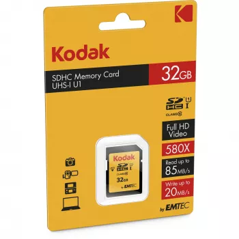 Kodak 32GB SDHC UHS-I U1 / Class10 580x atminties kortelė (EKMSD32GHC10K)