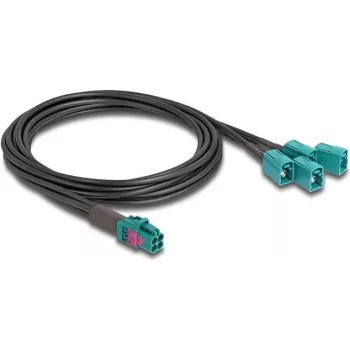 DeLOCK 90118 Koaksialinis kabelis 1 m Mini FAKRA Z 4 x FAKRA Z Juoda - Mėlyna (90118)