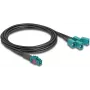 DeLOCK 90118 Koaksialinis kabelis 1 m Mini FAKRA Z 4 x FAKRA Z Juoda - Mėlyna (90118)