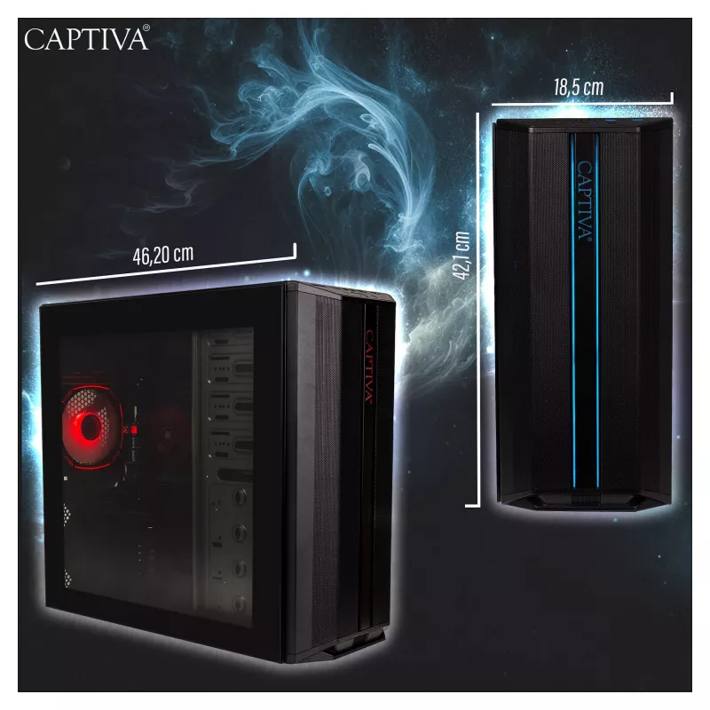 Stalinis kompiuteris Captiva Advanced Gaming R98-206 su AMD Ryzen 7 5700X, 32GB RAM, 1TB M.2 SSD, Nvidia GeForce RTX 5060, Wi-Fi 6, Windows 11
