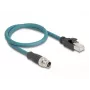 DeLOCK 60077 Laido adapteris M12 RJ-45 juodas - turkio spalvos (60077)