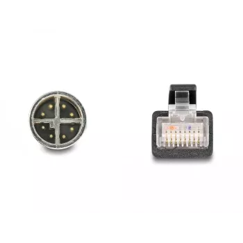 DeLOCK 60077 Laido adapteris M12 RJ-45 juodas - turkio spalvos (60077)