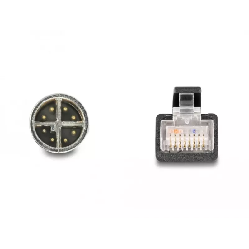 DeLOCK 60077 Laido adapteris M12 RJ-45 juodas - turkio spalvos (60077)