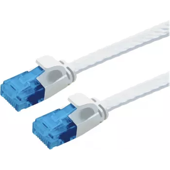 VALUE Patch Cable Cat.6A (Class EA) UTP, ypač plokščias, Baltas, 0,5 m (21.99.2060)