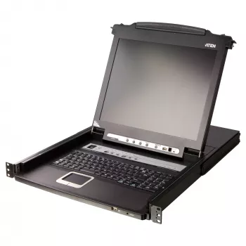 ATEN CL5708MW 43 cm pločio LCD KVM jungiklis, USB-PS/2, VGA, 8 prievadų, UK išdėstymas