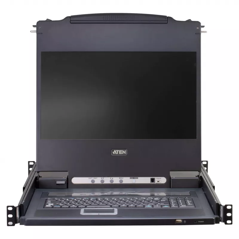 ATEN CL5708MW 43 cm pločio LCD KVM jungiklis, USB-PS/2, VGA, 8 prievadų, UK išdėstymas