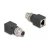 Delock adapteris M12 X-koduotas 8 kontaktų lizdas į RJ45 lizdą tiesus