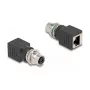 Delock adapteris M12 X-koduotas 8 kontaktų lizdas į RJ45 lizdą tiesus