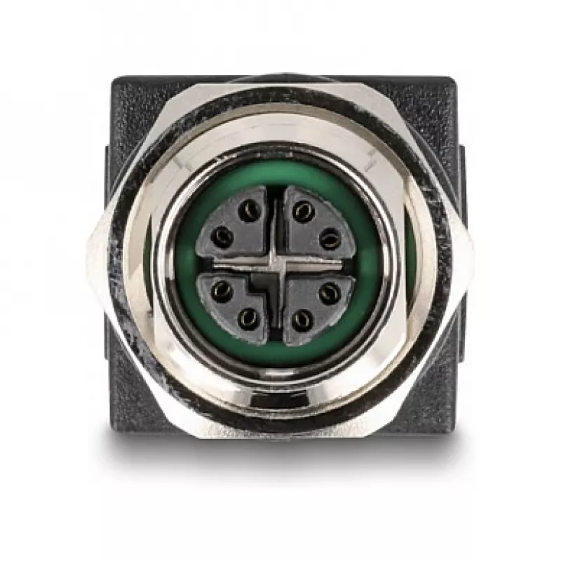 Delock adapteris M12 X-koduotas 8 kontaktų lizdas į RJ45 lizdą tiesus