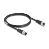 Delock M12 D-koduotas 4 kontaktų kištukas į lizdą PVC 1 m