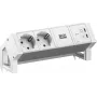 BACHMANN DESK2 ALU WHITE 2xCEE7/3, 1xUSB-C/C 45W, L=0,2m, RAL9010 (BM0022042)