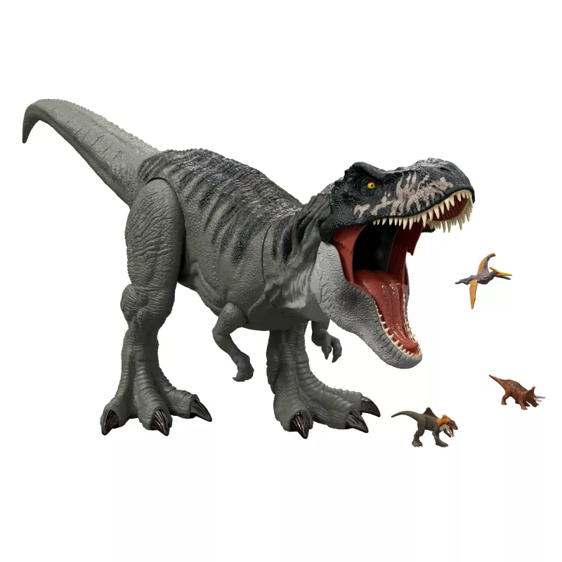 Jurassic World Rebirth Super Colossal Tyrannosaurus Rex veiksmo figūrėlė, T-Rex dinozauras iš filmo