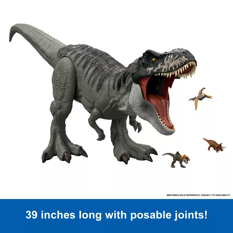 Jurassic World Rebirth Super Colossal Tyrannosaurus Rex veiksmo figūrėlė, T-Rex dinozauras iš filmo