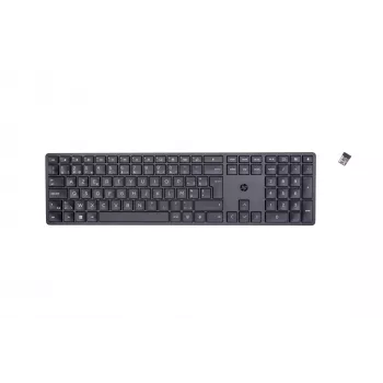 HP 450 programuojama belaidė klaviatūra, RF belaidis + USB, AZERTY Belgijos išdėstymas, juoda
