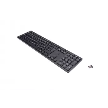 HP 450 programuojama belaidė klaviatūra, RF belaidis + USB, AZERTY Belgijos išdėstymas, juoda